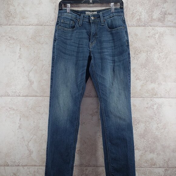 Athletic Dark Wash Levis Signature Straight Leg Jeans S67 30W X 28L - Picture 2 of 8